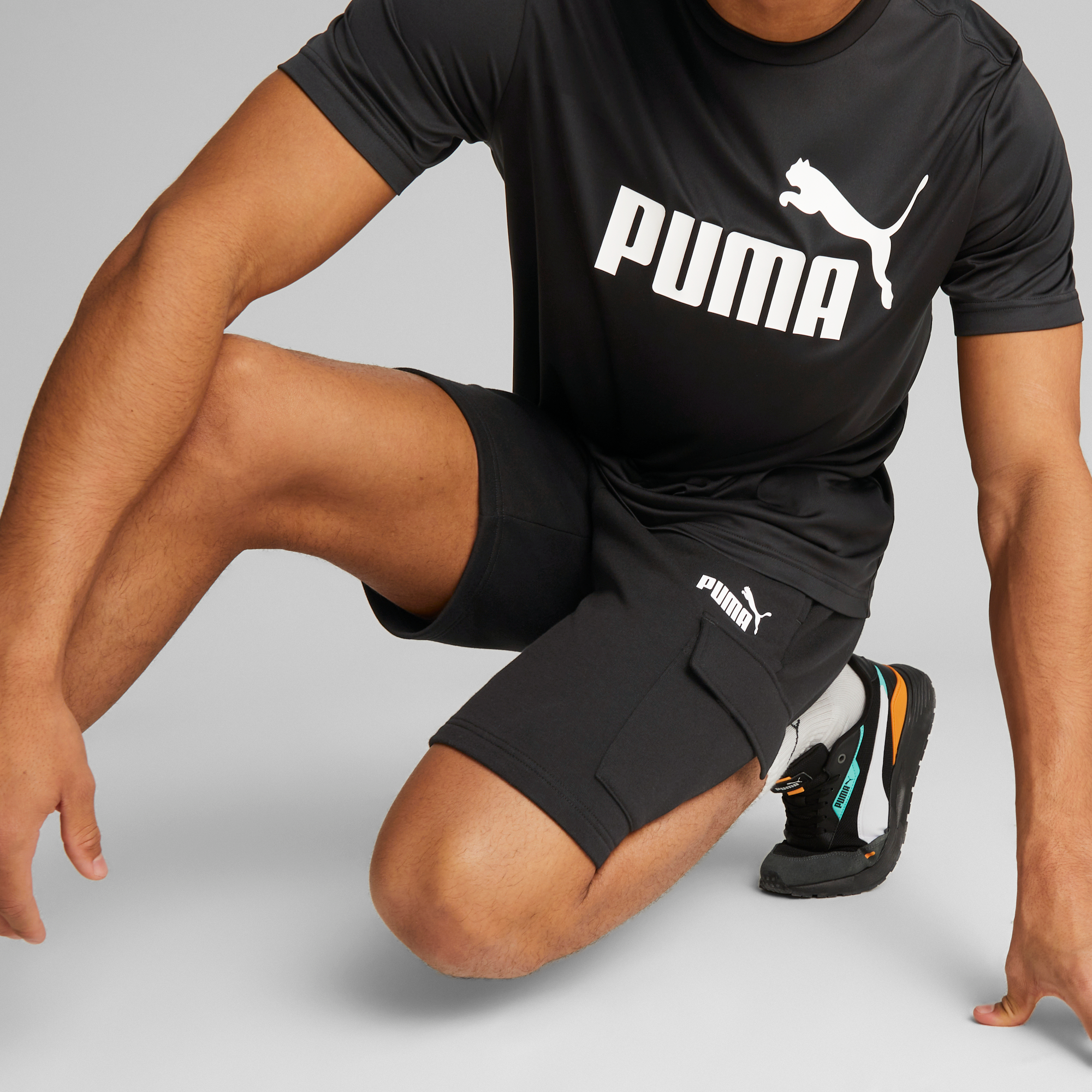 Pantaloncini cargo neri da uomo Puma Essentials, Abbigliamento Sport, SKU a723500082, Immagine 0